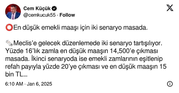 “En düşük maaşın 14 bin 500’e çıkması masada.”