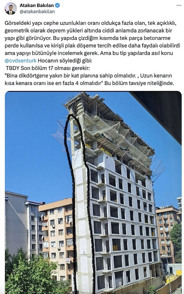 Bir inşaat mühendisi ise durumu tane tane anlattı.