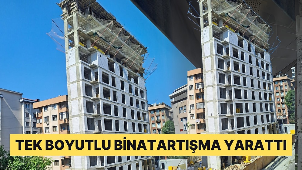 İstanbul Bostancı'da İnşaatı Süren Tek Boyutlu Bina Tartışma Yarattı