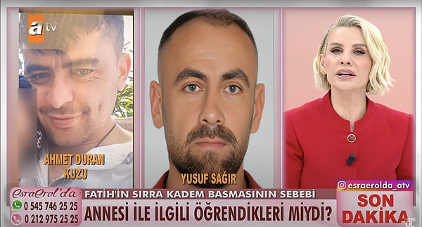 Aynı zamanda Esra Erol, yayından sonra kayda devam ettiğini ve o kaydı asla yayınlamayacağını belirtti. Rabia ile ilgili önemli değerlendirmelerin yapılabileceğini belirttiği bu yayını yalnızca savcılık ve polise göndereceğini açıkladı.