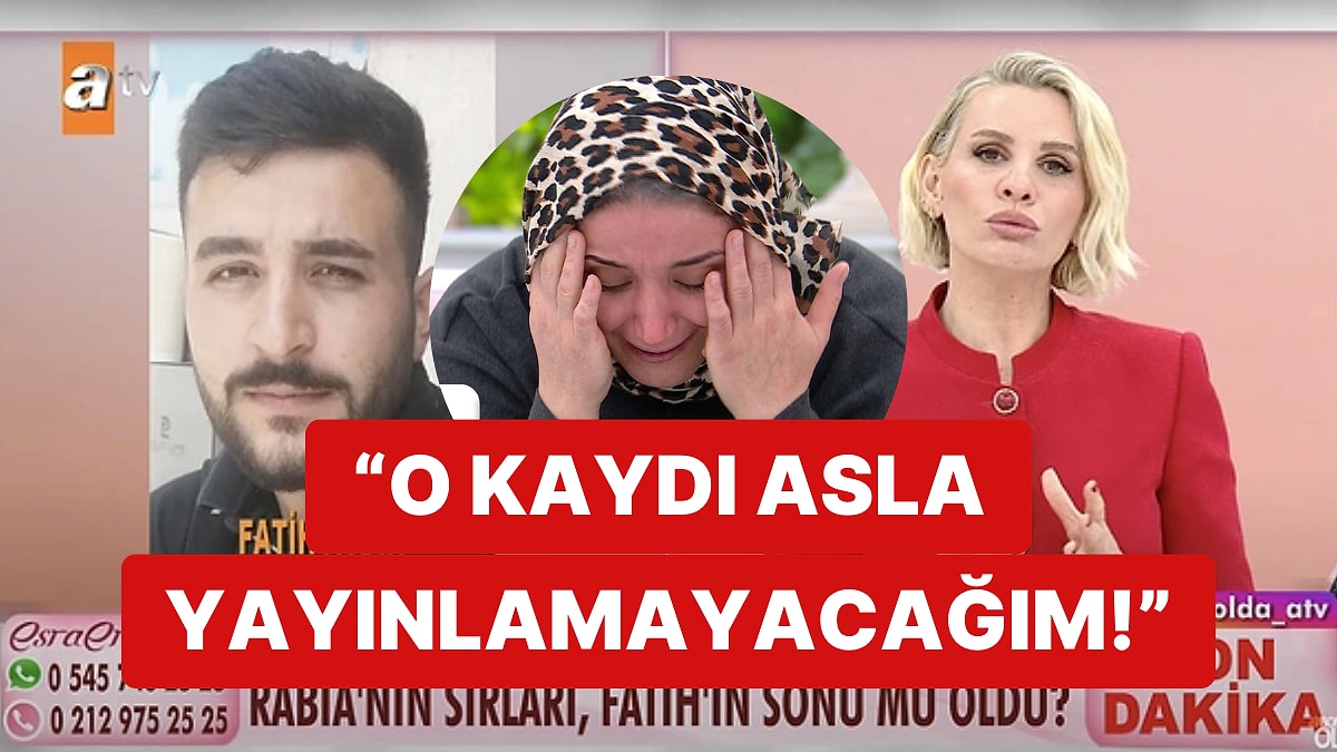 "O Kaydı Asla Yayınlamayacağım!": Esra Erol'un Yayınları İhbar Kabul Edildi!