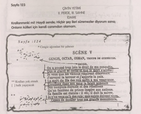 Voltaire'in bir kitabında ise "Kralları yok etmek. Halk yaşayacak" notunu düştüğü görülüyor.