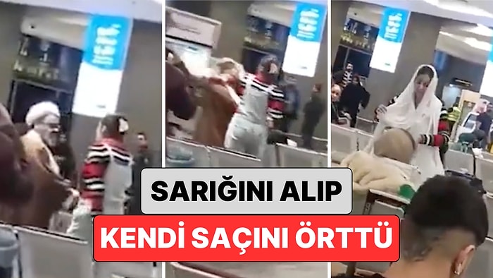 İran'da Bir Kadın Kendisini Başörtüsü Takması Konusunda Uyaran Bir Adamın Sarığını Alıp Kendi Saçını Örttü