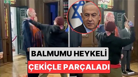 Bir Aktivist Balmumu Müzesinde Bulunan Netanyahu'nun Heykelini Çekiçle Parçaladı