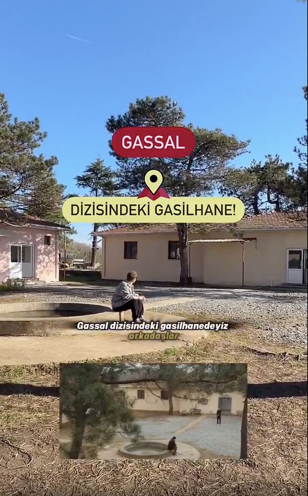 Sosyal medya hesabından dizi ve filmlerin çekim mekanlarını paylaşan Berat Bilal Kanyılmaz isimli kullanıcı ise Gassal'daki gasilhaneye gitti.