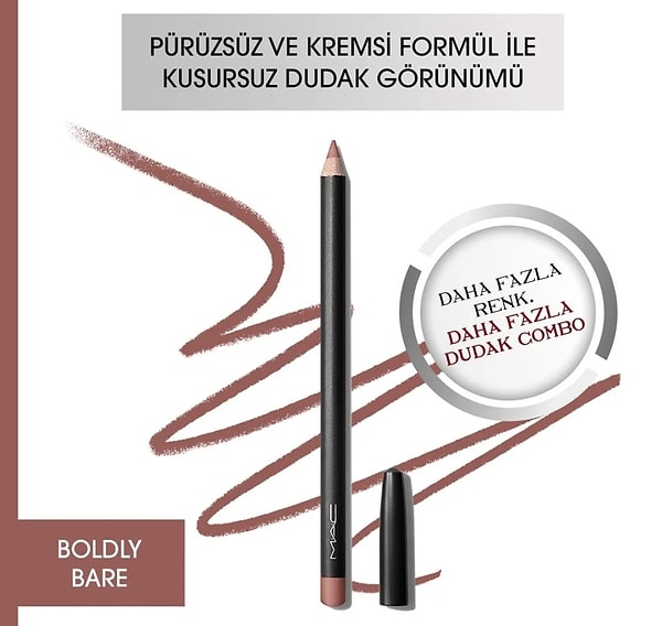 8. Mac Kremsi Kalıcı Dudak Kalemi - Lip Pencil - Boldly Bare 1.45 G