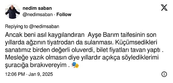 Nedim Saban'ın o paylaşımını sizin için şöyle bırakalım...