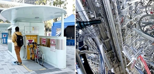 Japan’s underground bicycle parking systems are an excellent example of efficient urban space utilization. With high-tech systems, bicycles are automatically transported underground and securely stored.