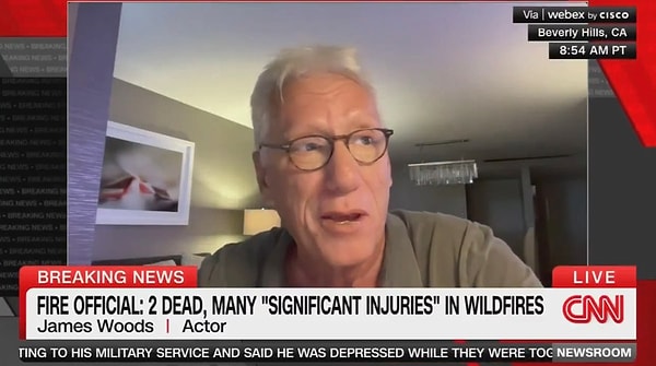 One of the notable figures affected by the fire in Los Angeles is American actor James Woods.