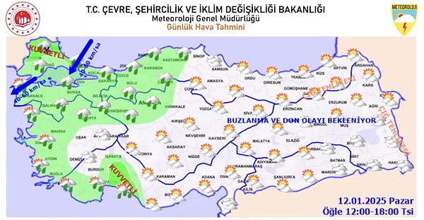 Marmara Bölgesi'ndeki vatandaşların sel, su baskını, yıldırım ve kuvvetli rüzgara karşı dikkatli olması gerekiyor.