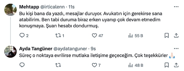 Ve bu yaşananların anlatılmasından sonra sosyal medyada bu flood'a gelen "ben de aynısını yaşadım" mesajlarından bazıları: