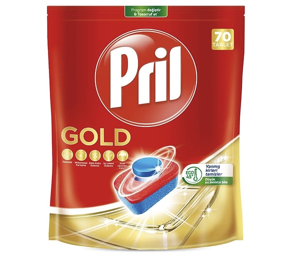 Pril Gold Bulaşık Makinesi Deterjanı Tableti (70 Adet)