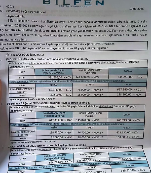 Meşhur bir özel okulun 2025-26 sezonu ücreti gündeme bomba gibi düşmüştü.