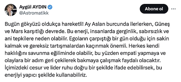 Aydın'ın o gönderisi👇