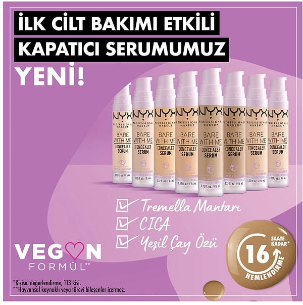 2. NYX Professional Makeup Bare With Me Kapatıcı Serum 02 Light Concealer