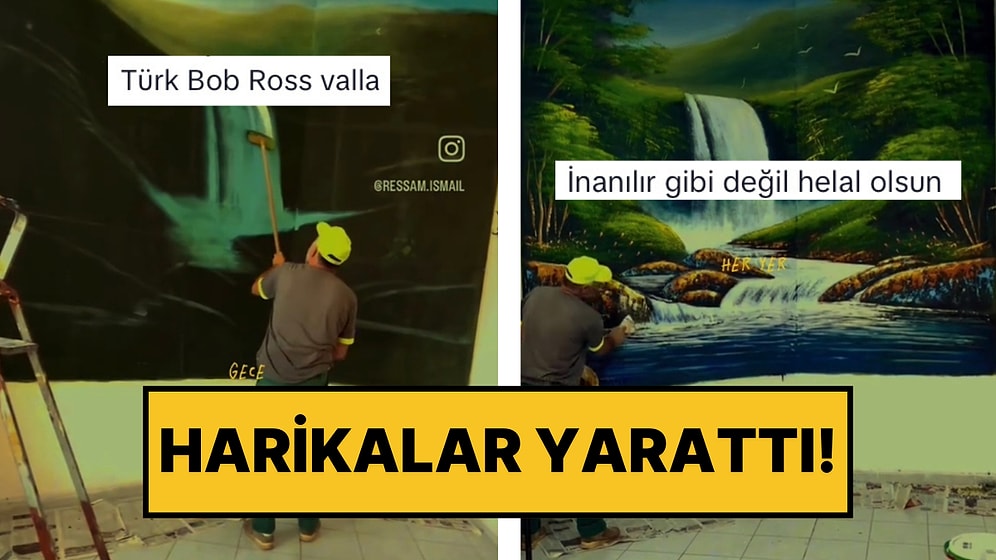 Duvar Çalışmaları Yapan Bir Ressam Fırça Darbeleriyle Adeta Duvara Hayat Verdi!