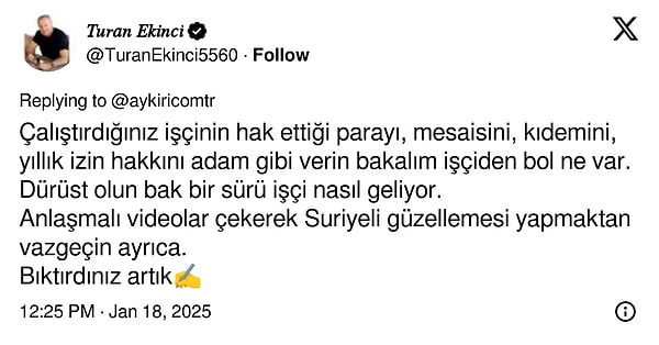 O işverene pek çok tepki geldi;