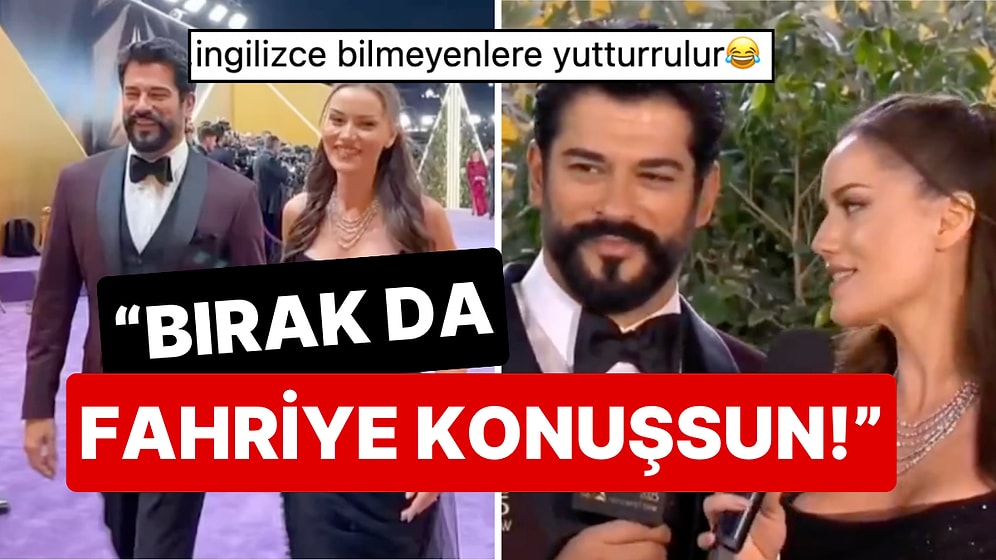 Riyad'taki Joy Awards Gecesine Katılan Fahriye Evcen ve Burak Özçivit Çiftinin İngilizce Konuşması Dile Düştü