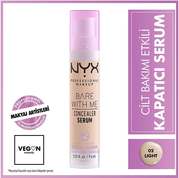 6. NYX Professional Makeup - Bare With Me Kapatıcı Serum 02 Light Concealer