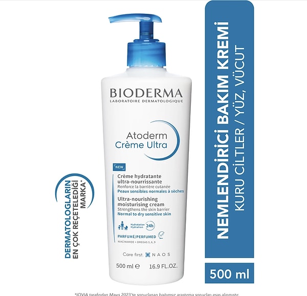 8. Bioderma - Atoderm Cream Ultra Nemlendirici Krem (500 ml)