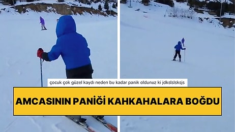 Yeğenine Kayak Öğretmek İsteyen Amcanın Yaşadığı Panik Anları Herkesi Güldürdü