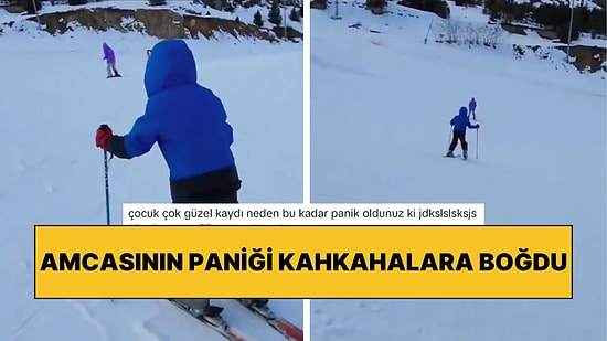 Yeğenine Kayak Öğretmek İsteyen Amcanın Yaşadığı Panik Anları Herkesi Güldürdü