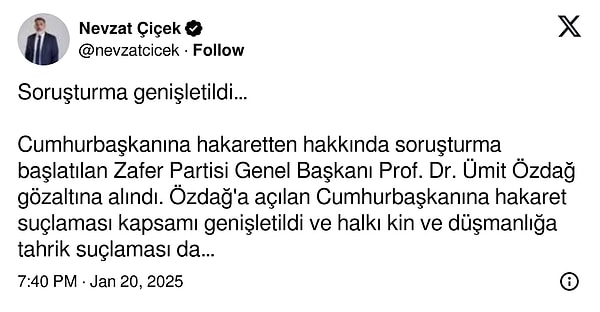 Gazeteci Nevzat Çiçek'in iddiası 👇