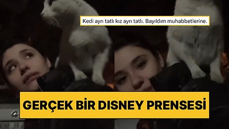 O Bir Disney Prensesi: Sokakta Sevdiği Kedi Omzuna Atlayınca Yola Birlikte Devam Ettiler