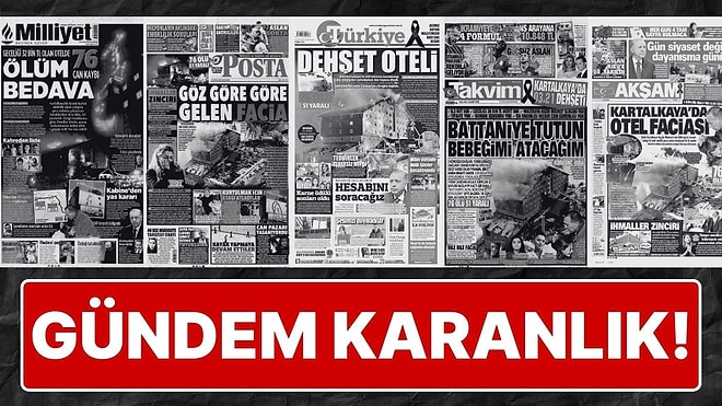 Türkiye’de Gündem Yangın Faciası: Bolu Kartalkaya’daki Grand Otel Yangınının Gazete Manşetleri