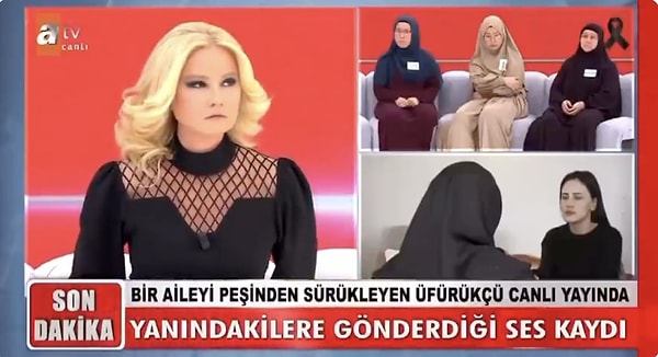 Duydukları karşısında çok öfkelenen Müge Anlı, "Ben bunları dinlemeyeceğim. Ben size bu reklamı yaptırmam. O yüzden sizle konuşmuyorum. Dibine kadar size inanmıyorum. Dibine kadar şarlatansınız! İnsanların psikolojik sorunlarından, cehaletlerinden faydalanarak onların üzerinden maddi imkan sağlayan bir şarlatansınız. Yüzünüzü bile dönemiyorsunuz! Bana da hiçbir şey yapamazsın sen. Vız gelir tırıs gider. Ben Emine değilim, Hülya da değilim. Bana hiçbir şey yapamazsın. Rabbim ne biliyorsa o bellidir. Demirden korkan trene binmez!" dedi.