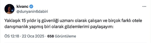 Bir iş güvenliği uzmanı olan sosyal medya kullancısının ise oteli inceleyerek yaptığı tespitler oldukça acı. İhmalin detayları ve iş güvenliği uzmanının tespitlerini buradan okuyabilirsiniz 👇