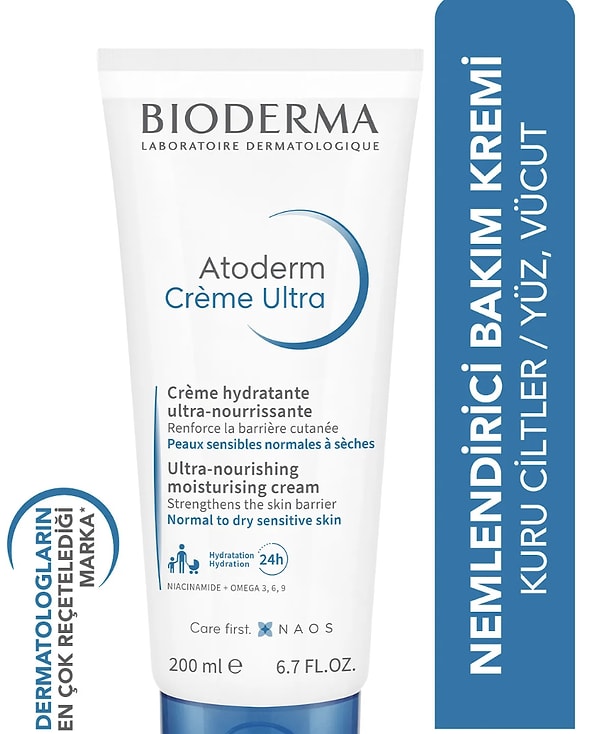 10. Bioderma Atoderm Cream Ultra Normal Ve Kuru Ciltler Için Nemlendirici Yüz Ve Vücut Bakım Kremi 200 ml