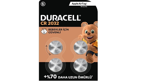 Duracell CR2032 Lityum Düğme Piller (4’lü Paket)