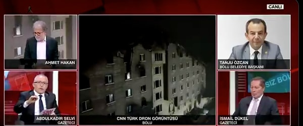 Bolu Kartalkaya’da bulunan Gran Kartal Otel’de yaşanan yangın faciası nedeniyle suçlanan Bolu Belediye Başkanı Tanju Özcan, CNN Türk yayınına bağlanarak otelin denetim yetkisinin belediyede olmadığını tekrarladı.