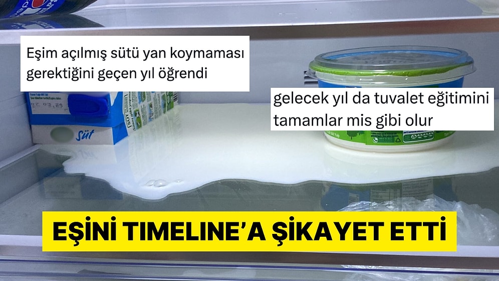 Eşi Açık Sütü Buzdolabına Yatay Koyan Kadın Twitter'dan Dert Yandı