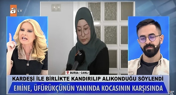 Emine, "Siz ne yapmaya çalışıyorsunuz?!" diye çıkıştı. Geri adım atmayan Emine, bugünkü yayında stüdyo konuğu oldu.