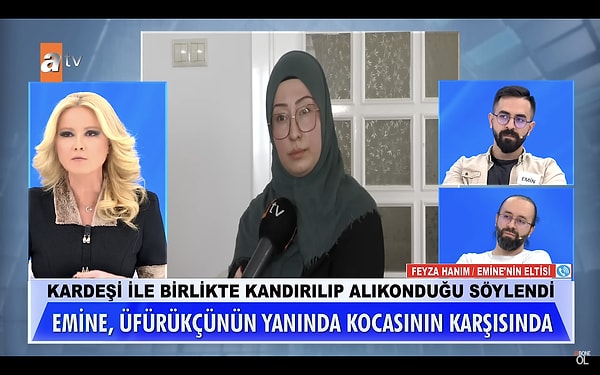 Müge Anlı son olarak kadına dinlediği ses kaydını sordu. Eltisine büyü yaptıran Emine’ye üfürükçünün gönderdiği "İdrarını bağlayıp ağzından tuvaletini yaptıracağım." dediği ve bunu kahkahalarla anlattığı ses kaydı yayına verildi.