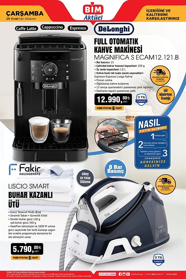 Delonghi Full Otomatik Kahve Makinesi 12.990 TL