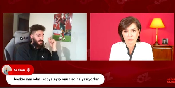 "Bunun gerçeğini anlatır mısın?" diyen Gürses'e Testo Taylan, "Bu kişi ben değilim. Bundan son derece de rahatsızım. Profil, isim yazma şekli zaten ben değilim" diyerek konuya açıklık getirdi.