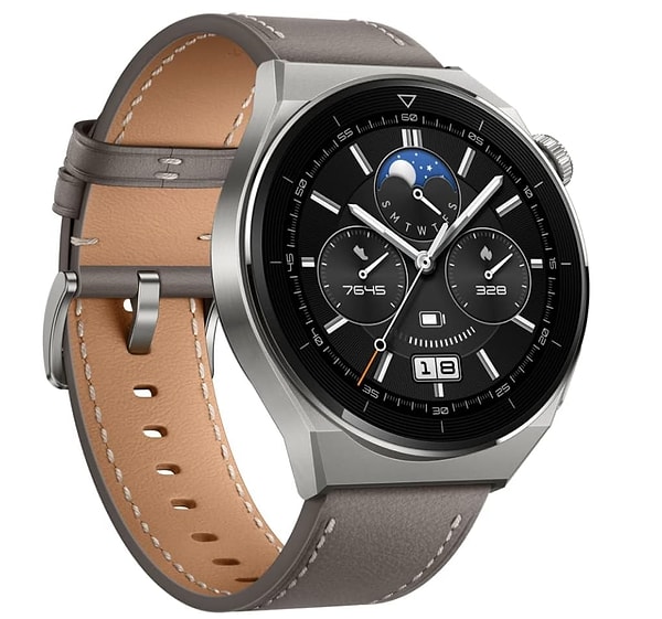 8. Huawei Watch GT3 Pro 46mm Titanyum Kasa - Gri Deri