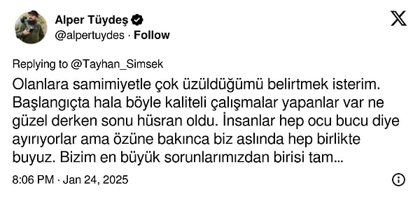 Şimşek'e destek paylaşımları geldi: