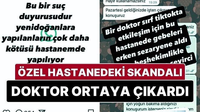 Özel Hastanede Çalışan Doktor Sosyal Medya Hesabından İfşa Etti: Özel Hastanede Bebeklere Kötü Muamele