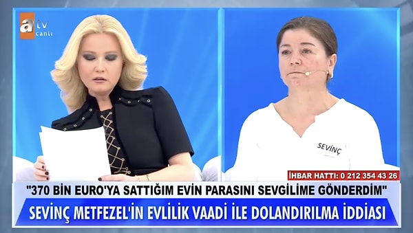 Almanya'da kreşi olduğunu ve öğretmen olduğunu söyleyen Sevinç Hanım, kendisine tektaş takan Yasin'in borcunun bir kısmını ödediğini ancak hala 8 milyon lirasını alamadığını belirterek şikayetçi oldu.