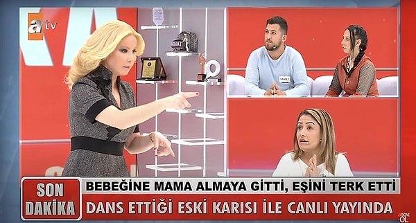 15. Müge Anlı'ya başvuran Afet Karaçöy, mama almaya gidiyorum diyerek evden çıkan kaybolan kocasını bulmak istediğini söylemişti. Kayıp eş Samet, dört çocuğunun annesi olan eski karısının yanından çıktı. Anlı bugünkü yayında Samet'i ve eski karısı Sabriye'yi stüdyoya getirdi. Afet ve Sabriye canlı yayında birbirine saldırdı.