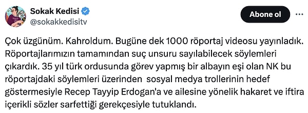 Ebru Uzun Oruç ise tutukluluk kararına böyle tepki verdi.