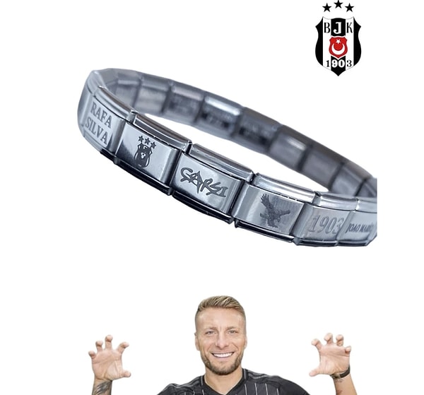 Jewelry Shop Çelik Beşiktaş Taraftar Nomination Charm Bileklik