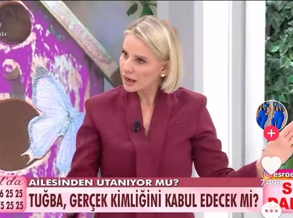 Ardından Tuğba, Esra Erol'un üzerine yürür gibi koşarak stüdyodan çıktı. Annesi ağlamaya başlayınca Erol, "Üzülme bak bazıları evlat olsa sevilmez." diye konuştu.