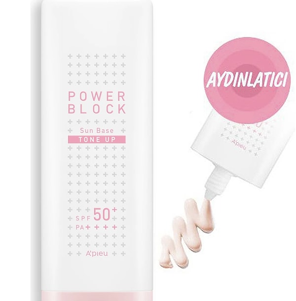 MISSHA Ton Eşitleyici Aydınlatıcı Güneş Kremi 50ml A'PIEU Power Block Tone Up Base Pink