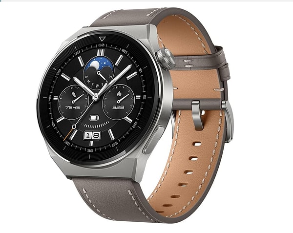 5. HUAWEI Watch GT3 Pro 46mm Titanyum Kasa - Gri Deri