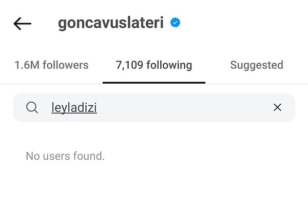 Önceki gün yeni bölümü yayınlanan Leyla dizisinde Nur'u canlandıran Gonca Vuslateri, dizinin resmi Instagram hesabını takipten çıktı.